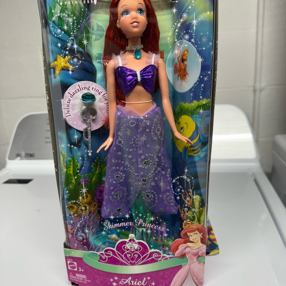 Disney 2007 Mattel Ariel Shimmer Princess Doll in Purple and Teal